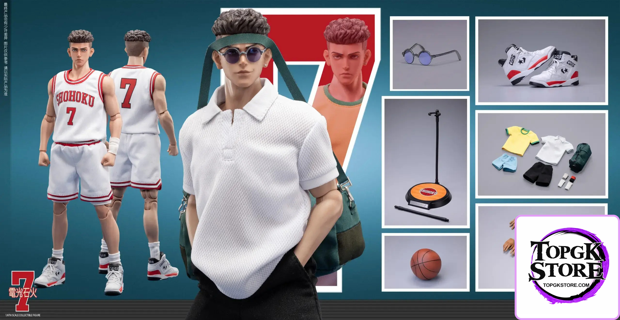 NOVA Studio – Slam Dunk 1/6 movable No. 7 basketball player Miyagi Ryota - Photo 5 | TopGKStore
