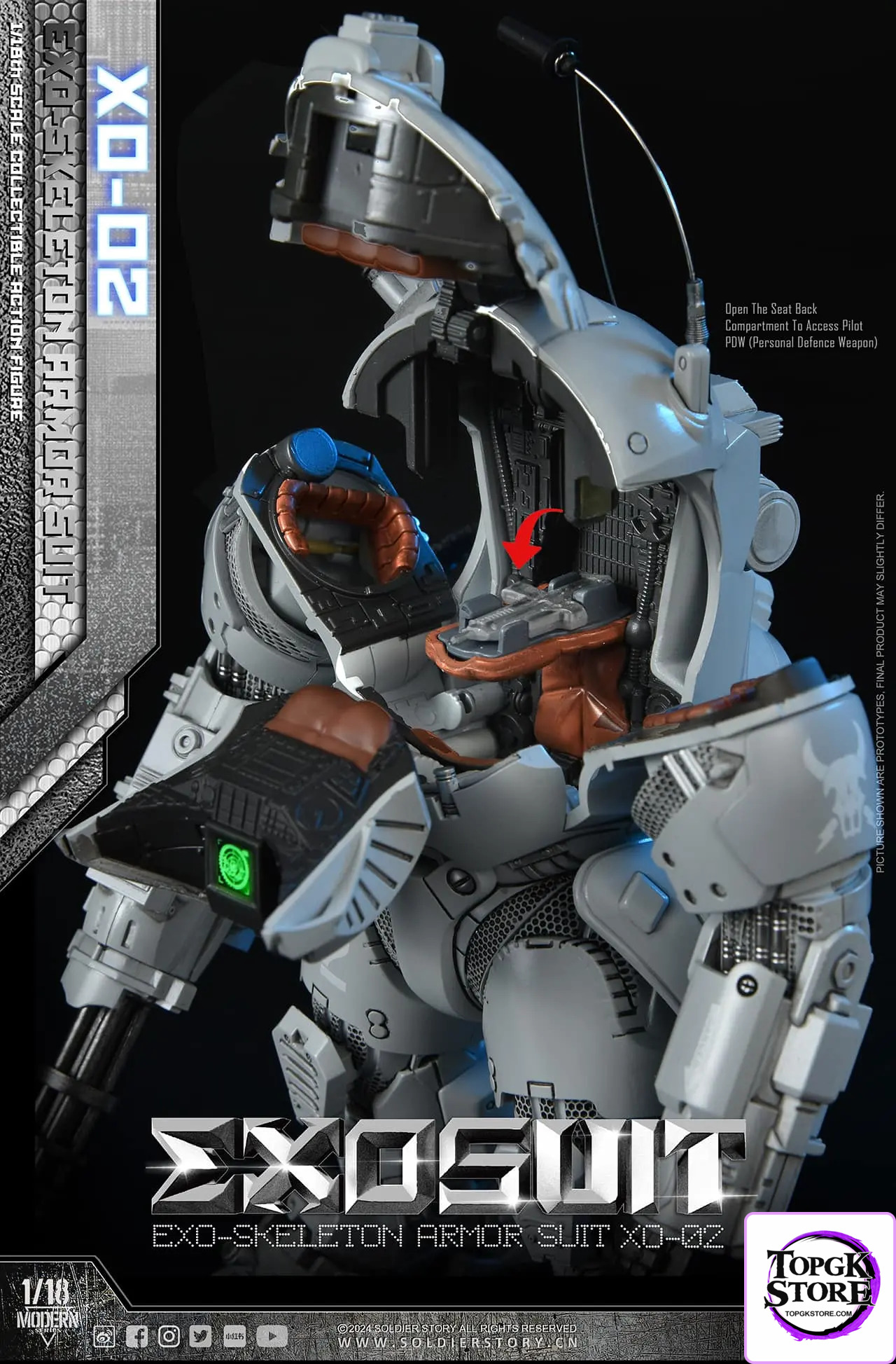 Soldier Story – Original SSE002 1/18th Scale EXO-Skeleton Armor Suit XO-02 Collectible Action Figure (Licensed) - Photo