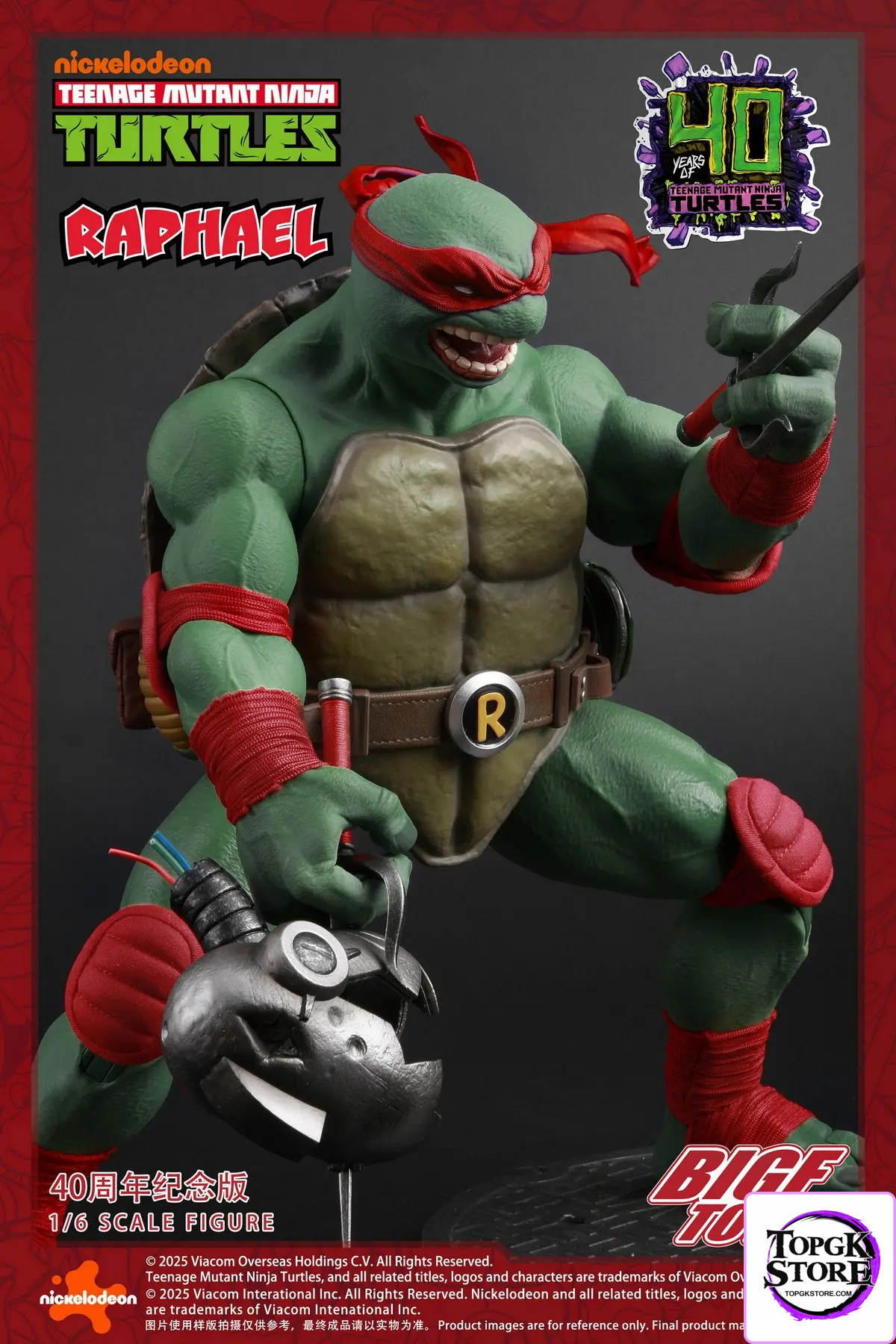 BIGFTOYS – BIGF-002 TNMT Raphael 40th Anniversary Edition 1/6 Scale Action Figure (Licensed) - Photo 13 | TopGKStore