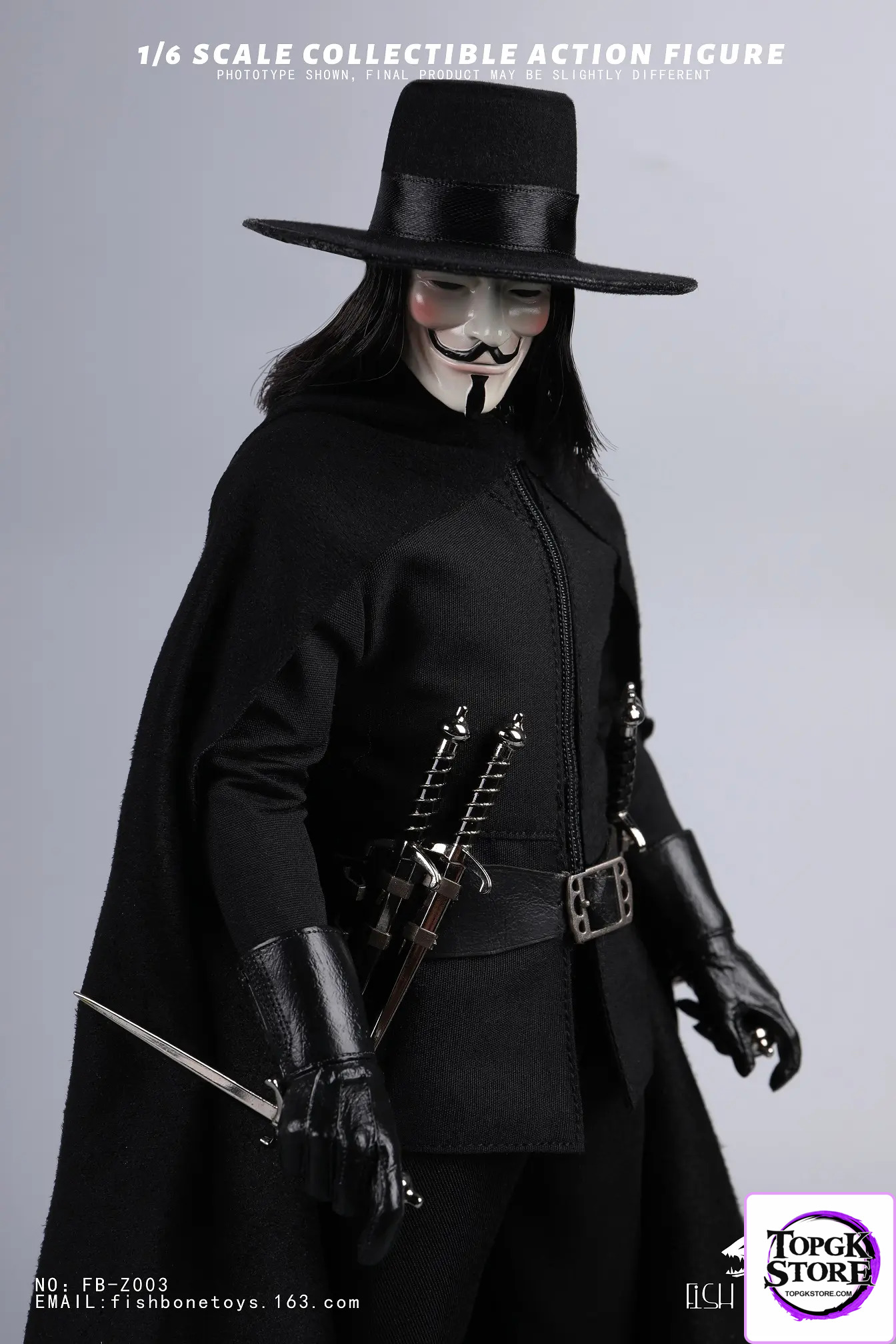 FISH BONETOYS – 1/6 V for Vendetta Action Figure NO:FB-Z003 - Photo 1 | TopGKStore