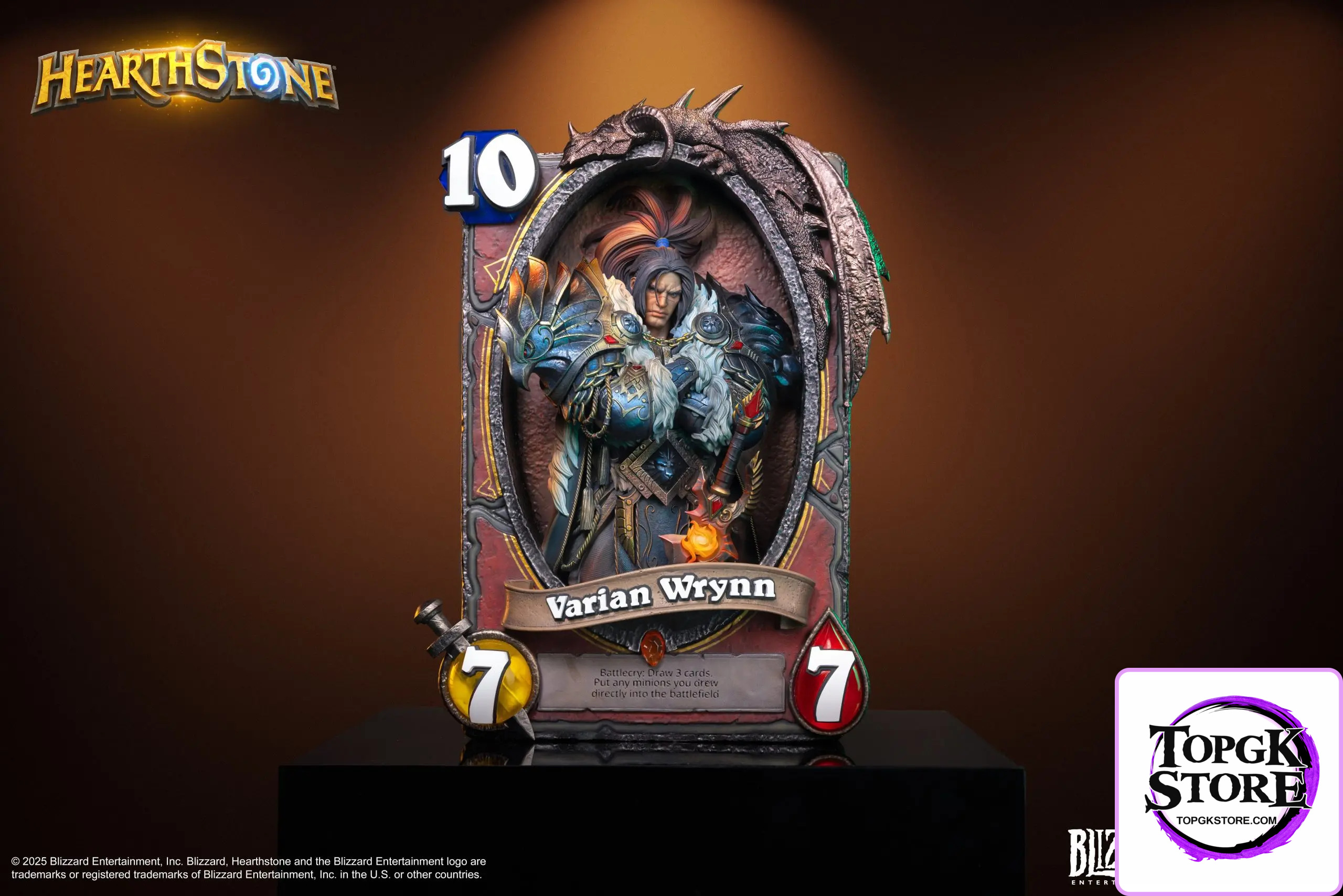 HEX Collectibles & Blizzard Entertainment – Hearthstone Varian Wrynn Legendary Card Art Statue HEXFRAME02 (Licensed