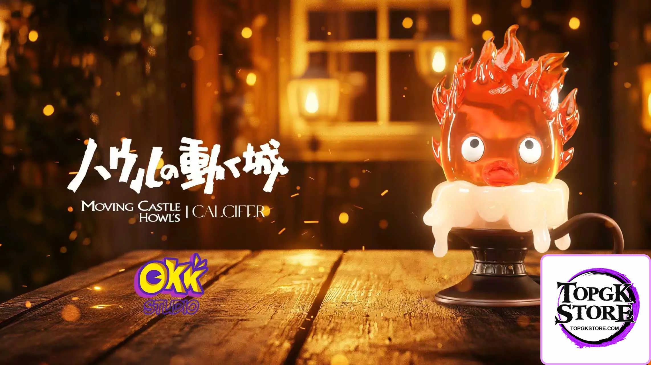 Okk Studio – Howl’s Moving Castle Hayao Miyazaki Desktop Series #1 Candlestick Calcifer - Photo 2 | TopGKStore