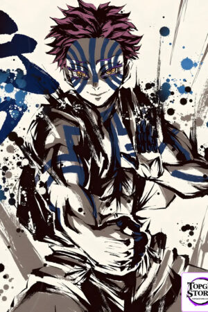 Xing Kong Studio – Demon Slayer Ink Painting Akaza Unlimited Castle Arc   Decorative Painting - Photo 2 | TopGKStore