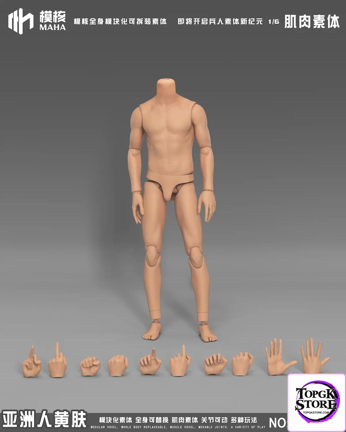 MAHA Studio – 1/6 Scale Male Action Figure Muscle Body Version MH2404A/B/C MH2405A/B/C (Licensed) - Photo 1 | TopGKStor