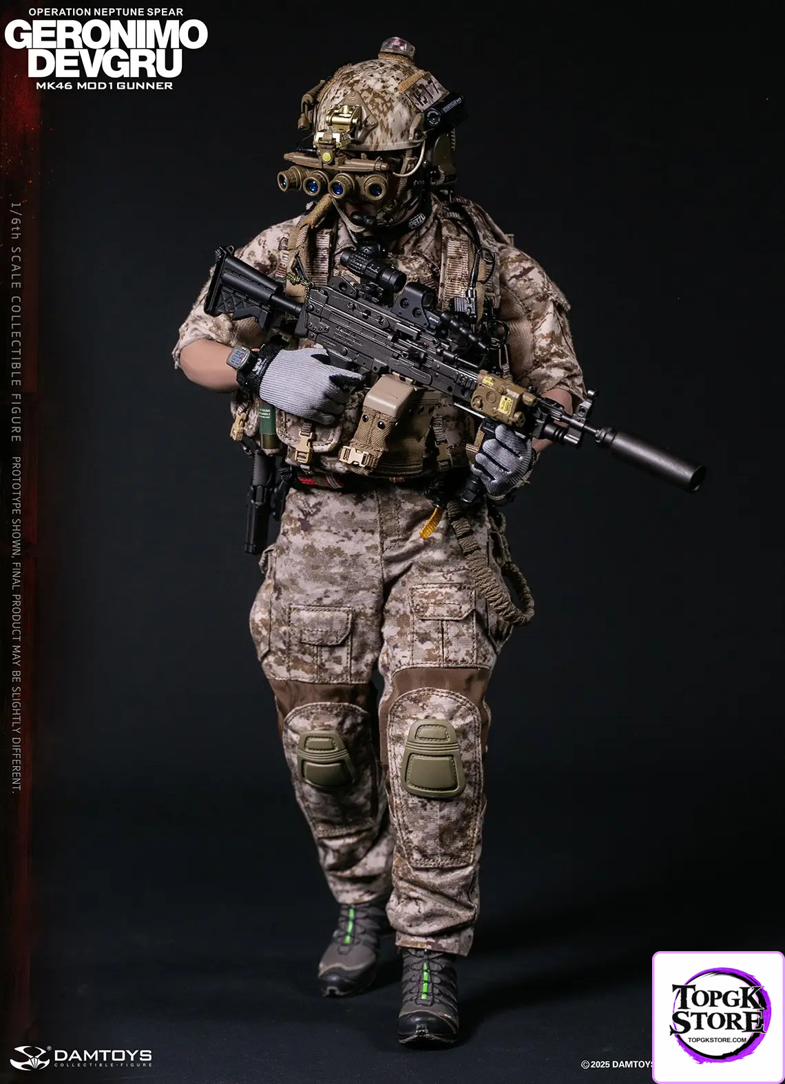 DAMTOYS – DEVGRU Operation Neptune Spear GERONIMO MK46 MOD1 Gunner 78107 (Licensed) - Photo 1 | TopGKStore