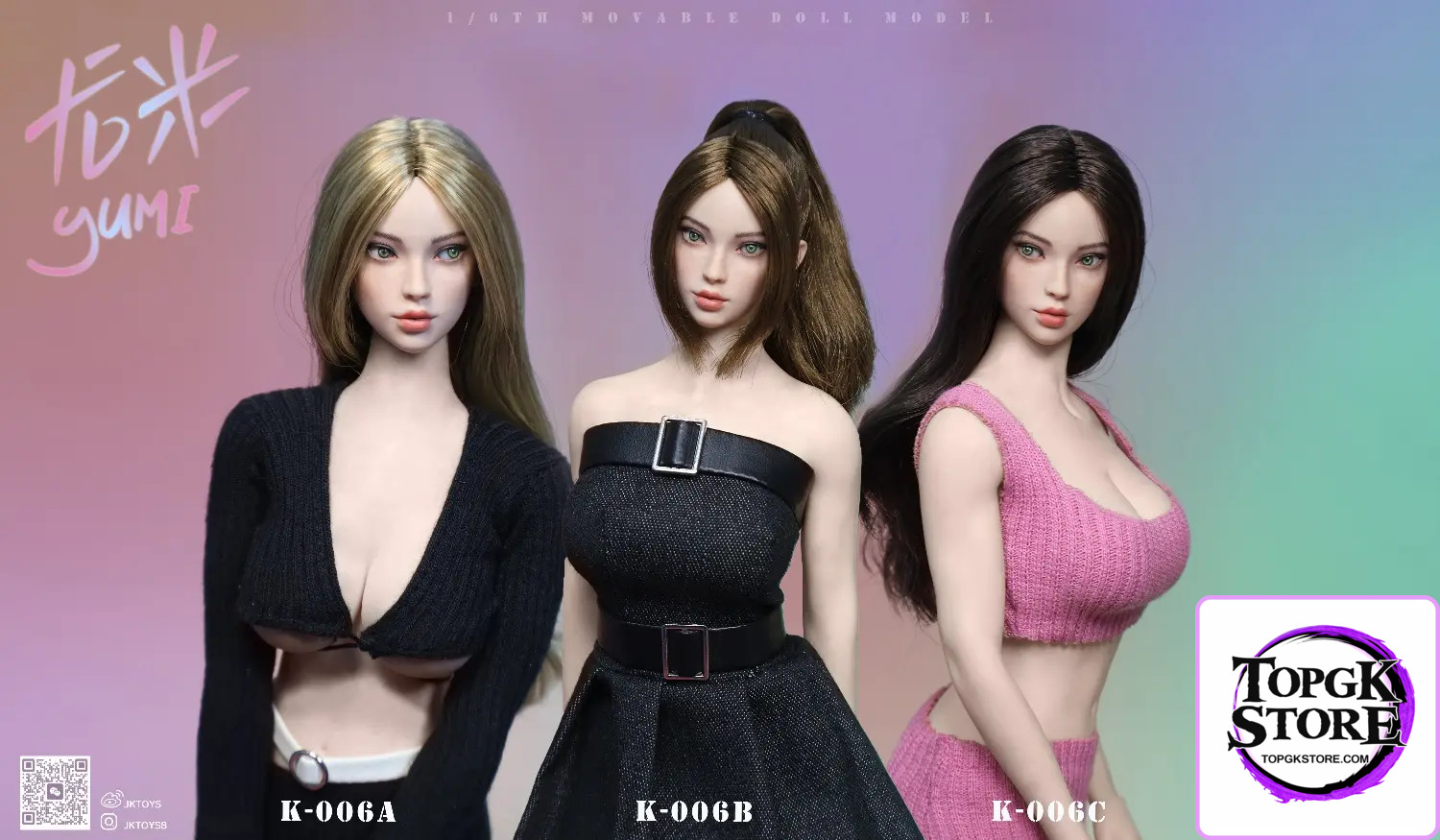 JKTOYS – Original 1/6 Mixed-blood Beauty Head Sculpture Yumi K-006ABC (Licensed) - Photo 1 | TopGKStore