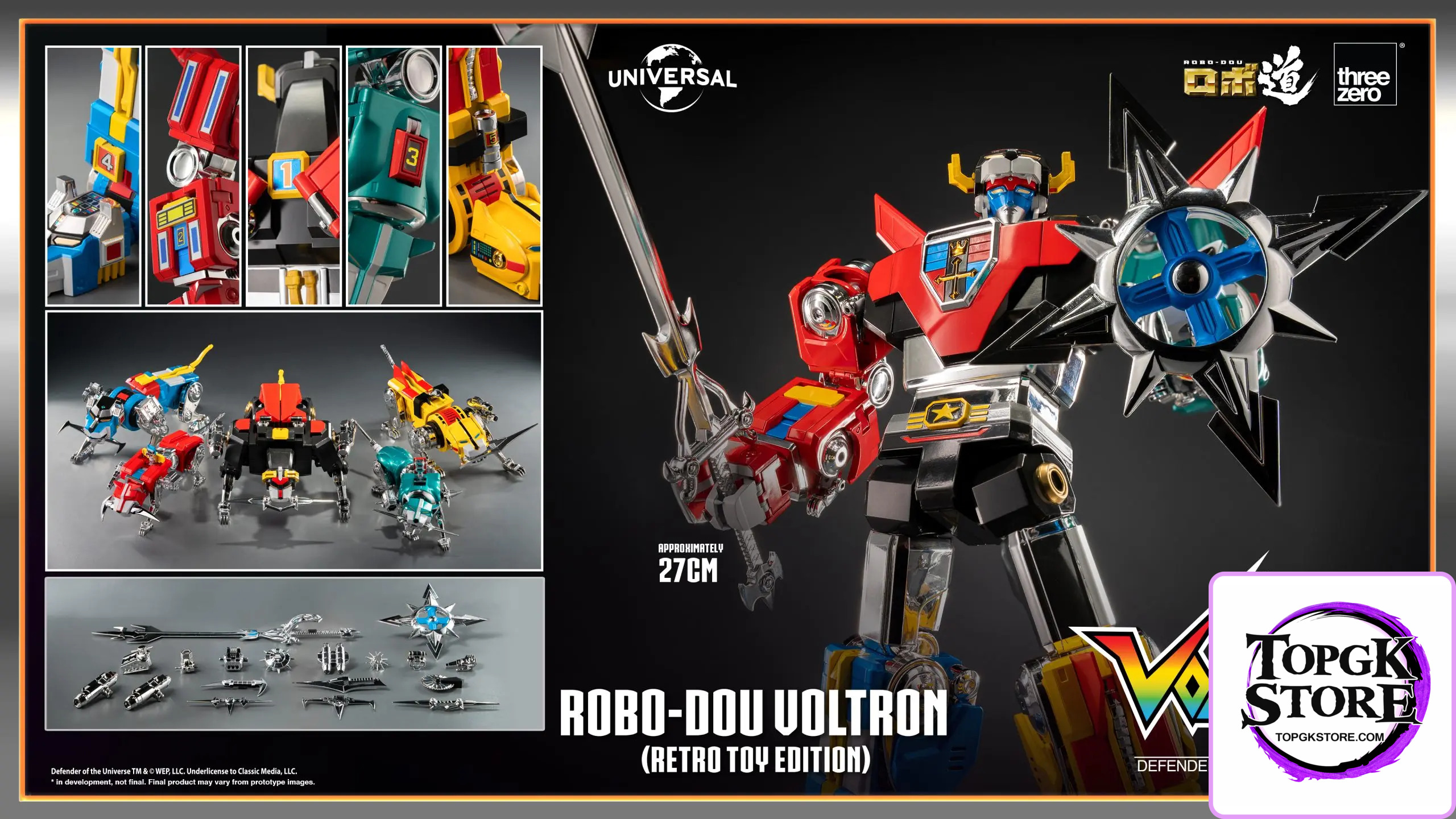 Threezero – Voltron: Defender of the Universe ROBO-DOU Voltron Retro Toy Edition (Licensed) - Photo 31 | TopGKStore