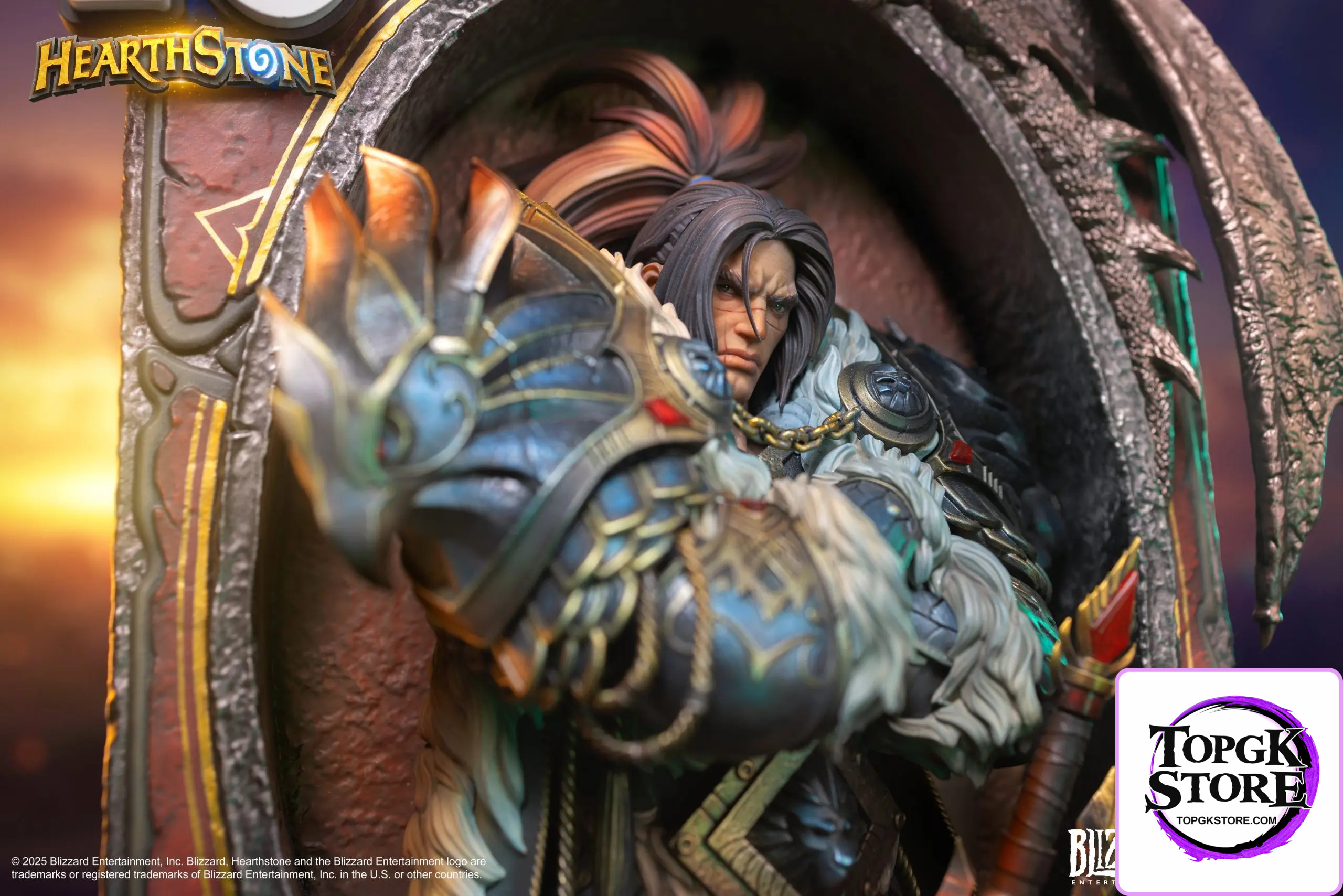 HEX Collectibles & Blizzard Entertainment – Hearthstone Varian Wrynn Legendary Card Art Statue HEXFRAME02 (Licensed