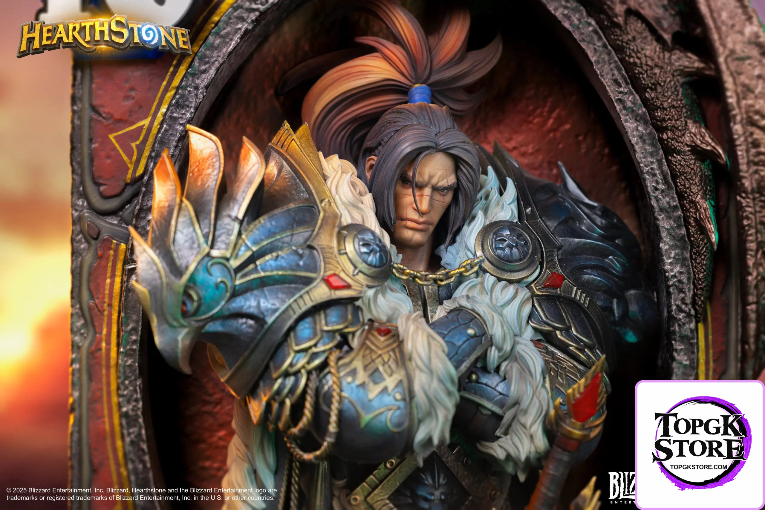 HEX Collectibles & Blizzard Entertainment – Hearthstone Varian Wrynn Legendary Card Art Statue HEXFRAME02 (Licensed