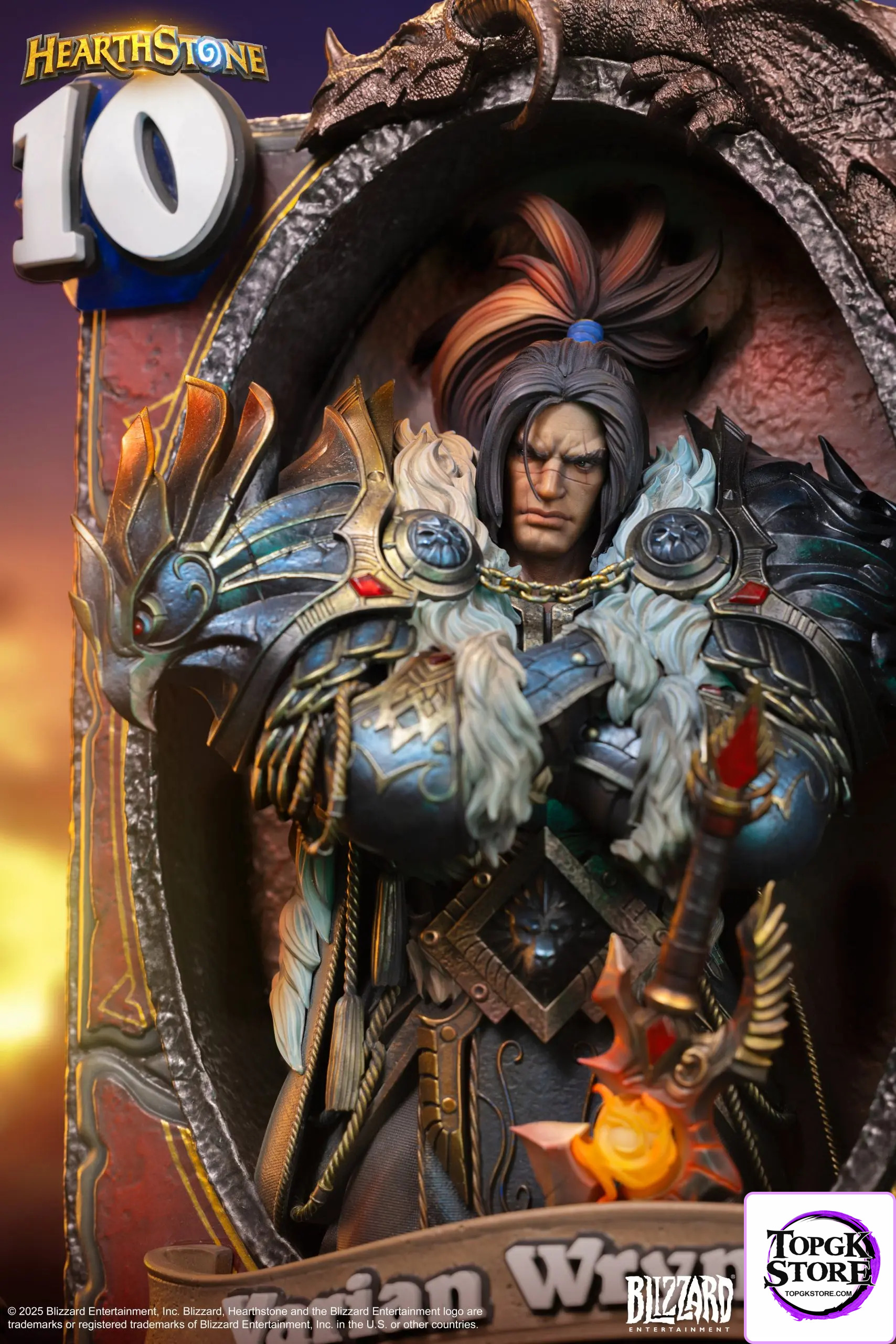 HEX Collectibles & Blizzard Entertainment – Hearthstone Varian Wrynn Legendary Card Art Statue HEXFRAME02 (Licensed