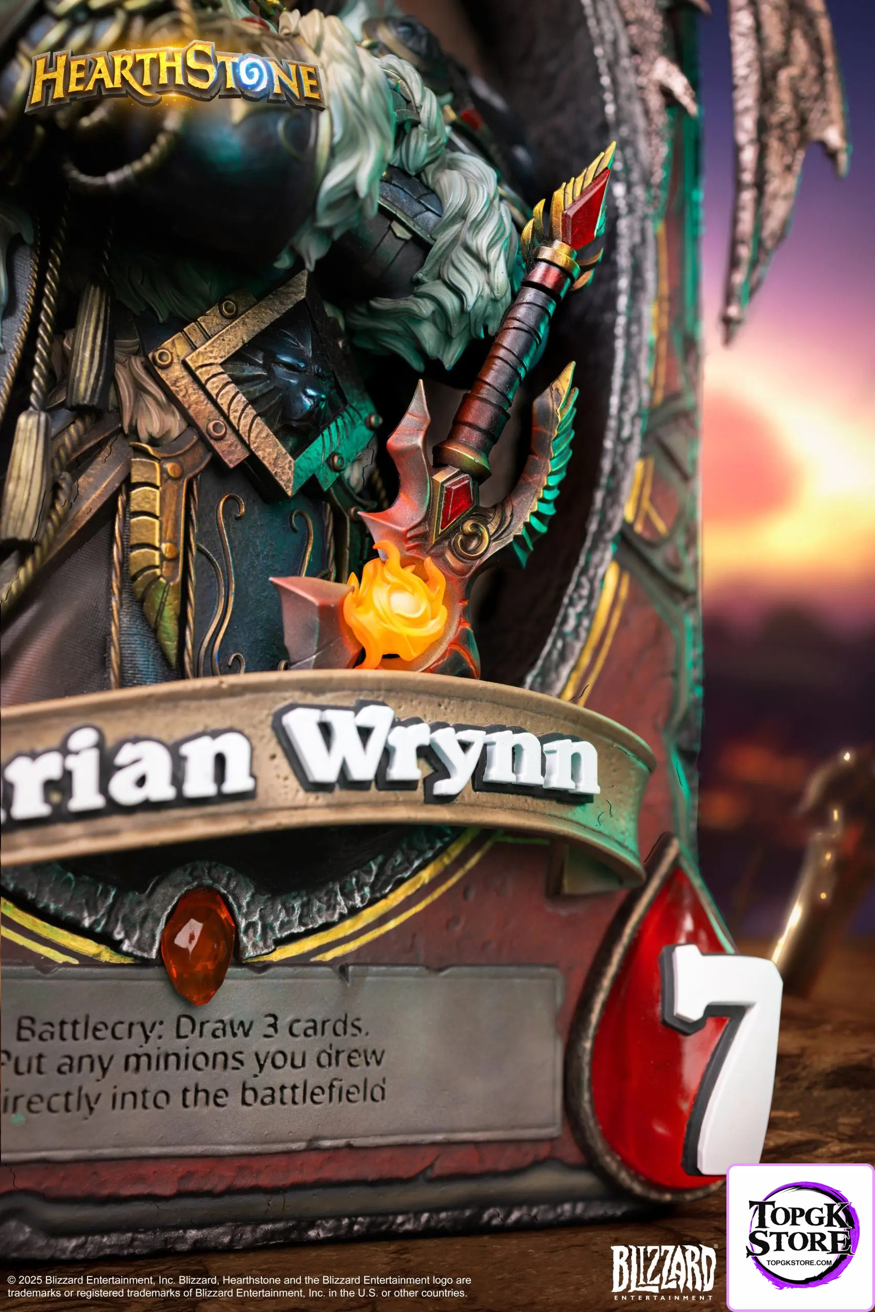HEX Collectibles & Blizzard Entertainment – Hearthstone Varian Wrynn Legendary Card Art Statue HEXFRAME02 (Licensed