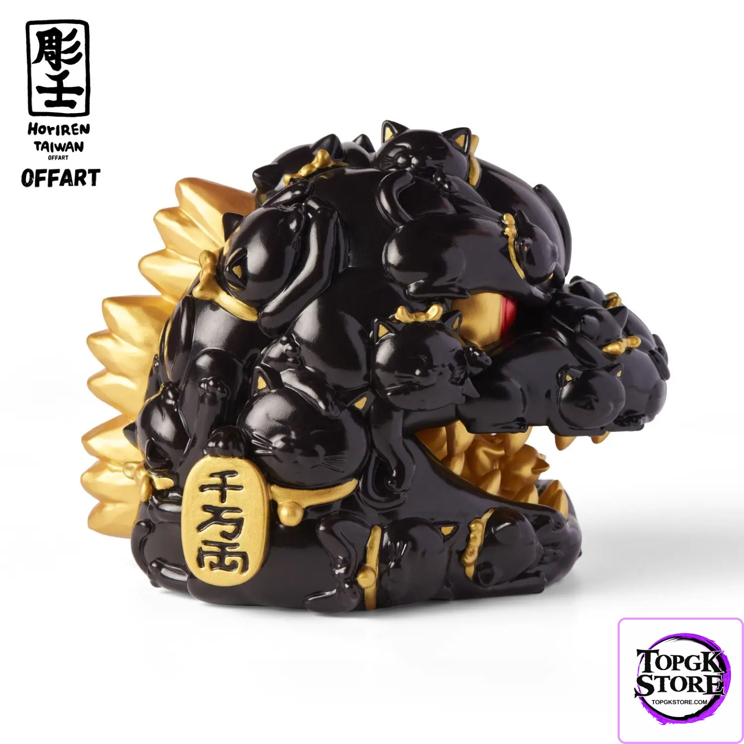 OFFART & A Ren – OFFART X Horiren Red Flame Hundred Cats Mini – Black Gold Bust (Licensed) - Photo 10 | TopGK