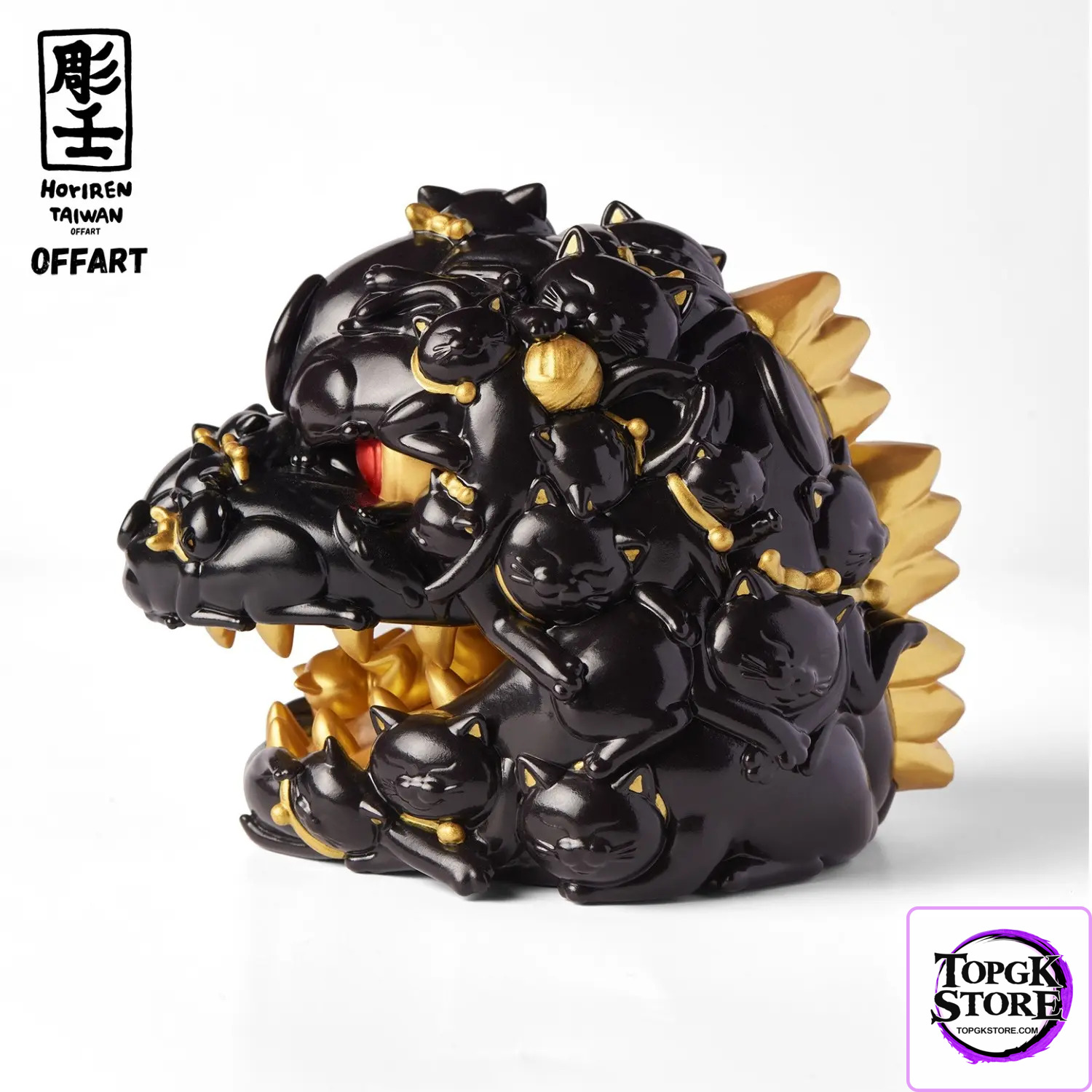OFFART & A Ren – OFFART X Horiren Red Flame Hundred Cats Mini – Black Gold Bust (Licensed) - Photo 7 | TopGKS