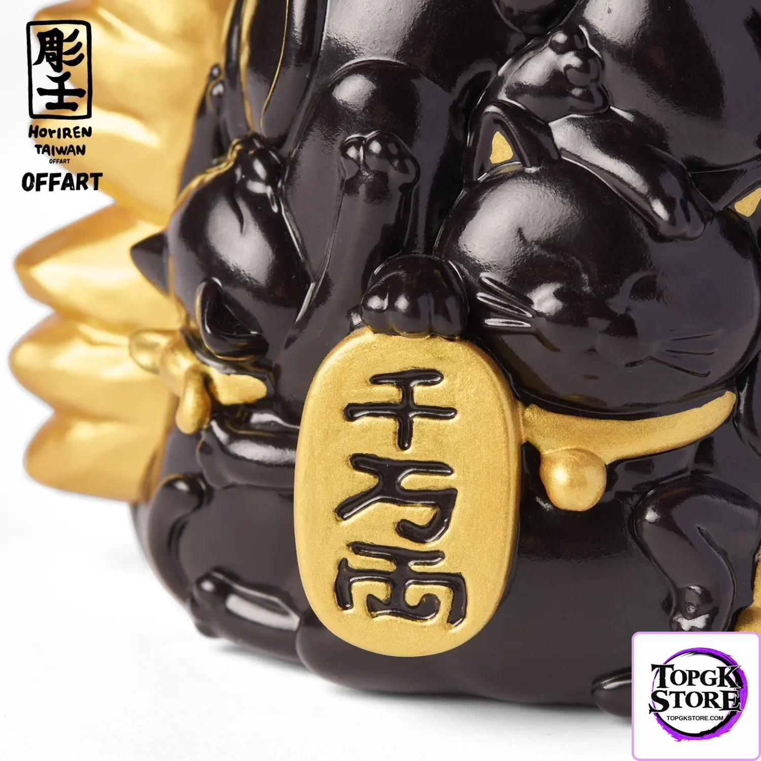OFFART & A Ren – OFFART X Horiren Red Flame Hundred Cats Mini – Black Gold Bust (Licensed) - Photo 6 | TopGKS