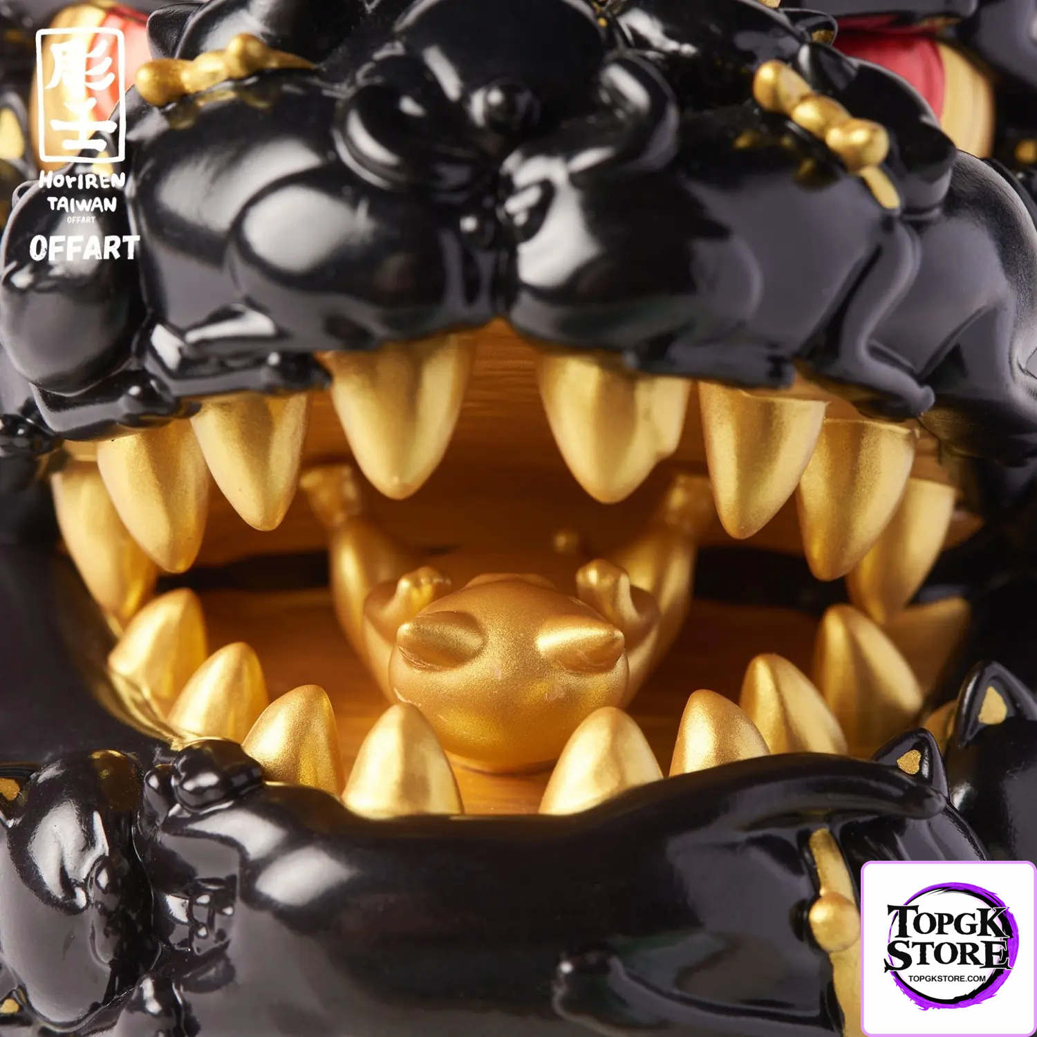 OFFART & A Ren – OFFART X Horiren Red Flame Hundred Cats Mini – Black Gold Bust (Licensed) - Photo 5 | TopGKS