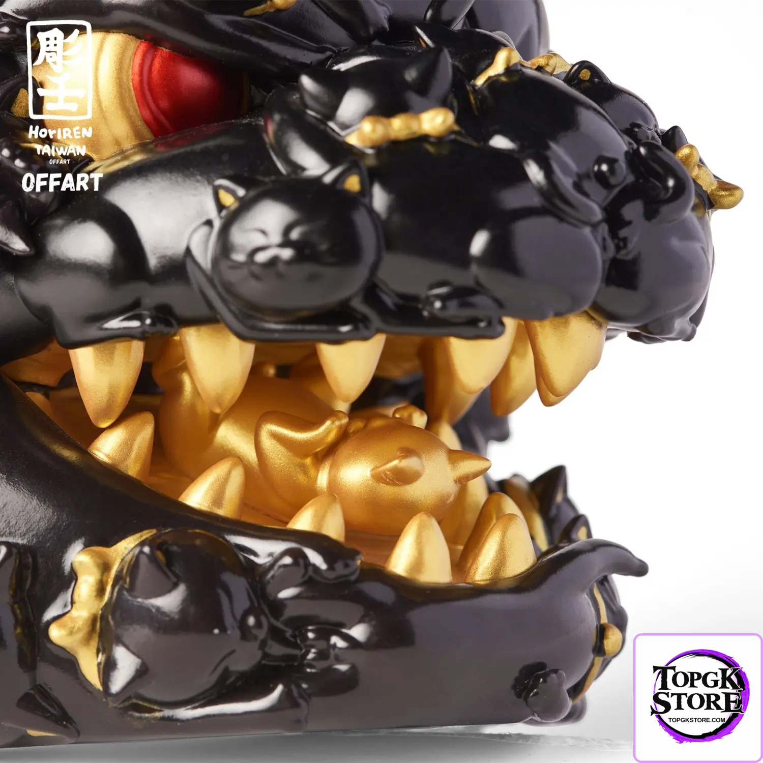 OFFART & A Ren – OFFART X Horiren Red Flame Hundred Cats Mini – Black Gold Bust (Licensed) - Photo 4 | TopGKS