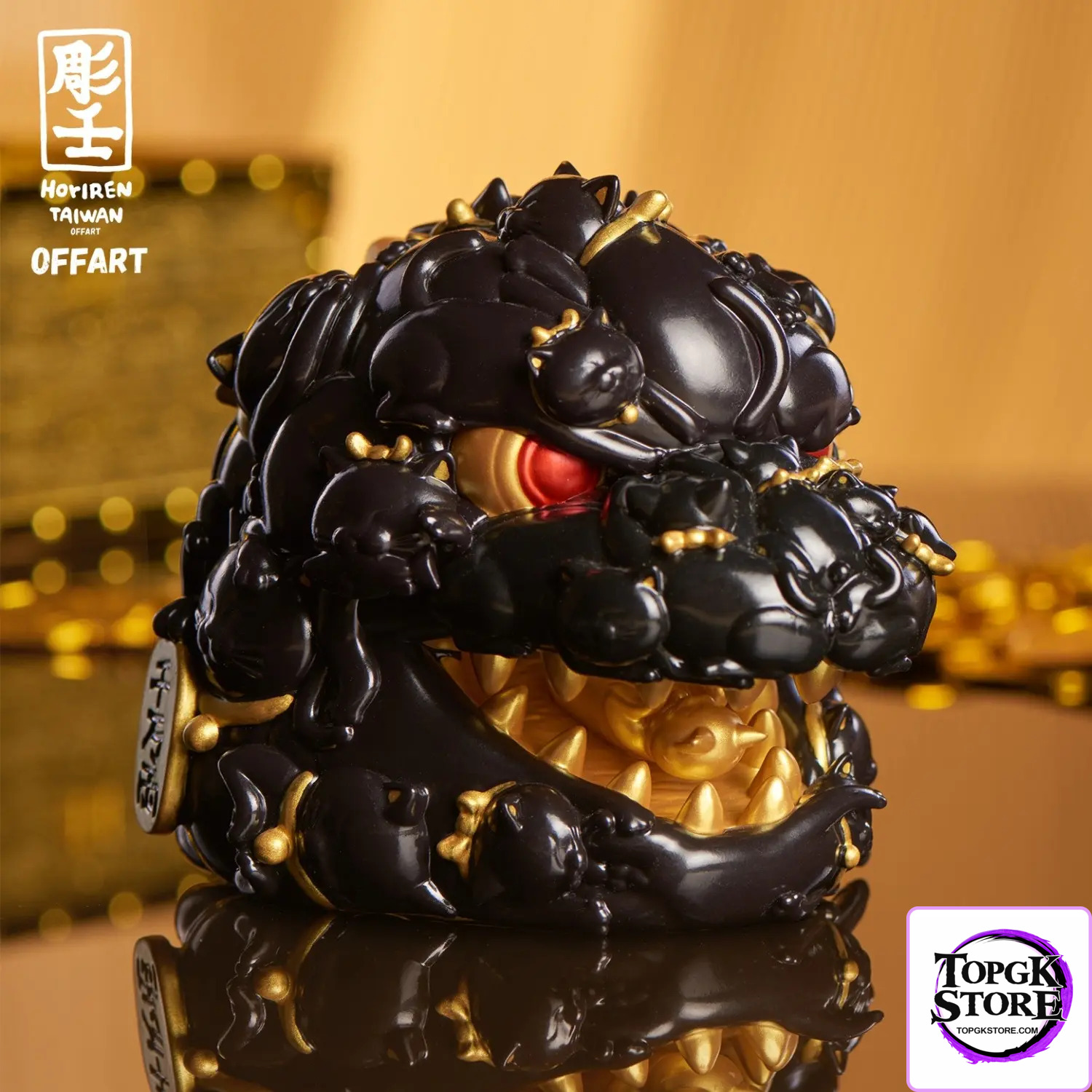 OFFART & A Ren – OFFART X Horiren Red Flame Hundred Cats Mini – Black Gold Bust (Licensed) - Photo 1 | TopGKS