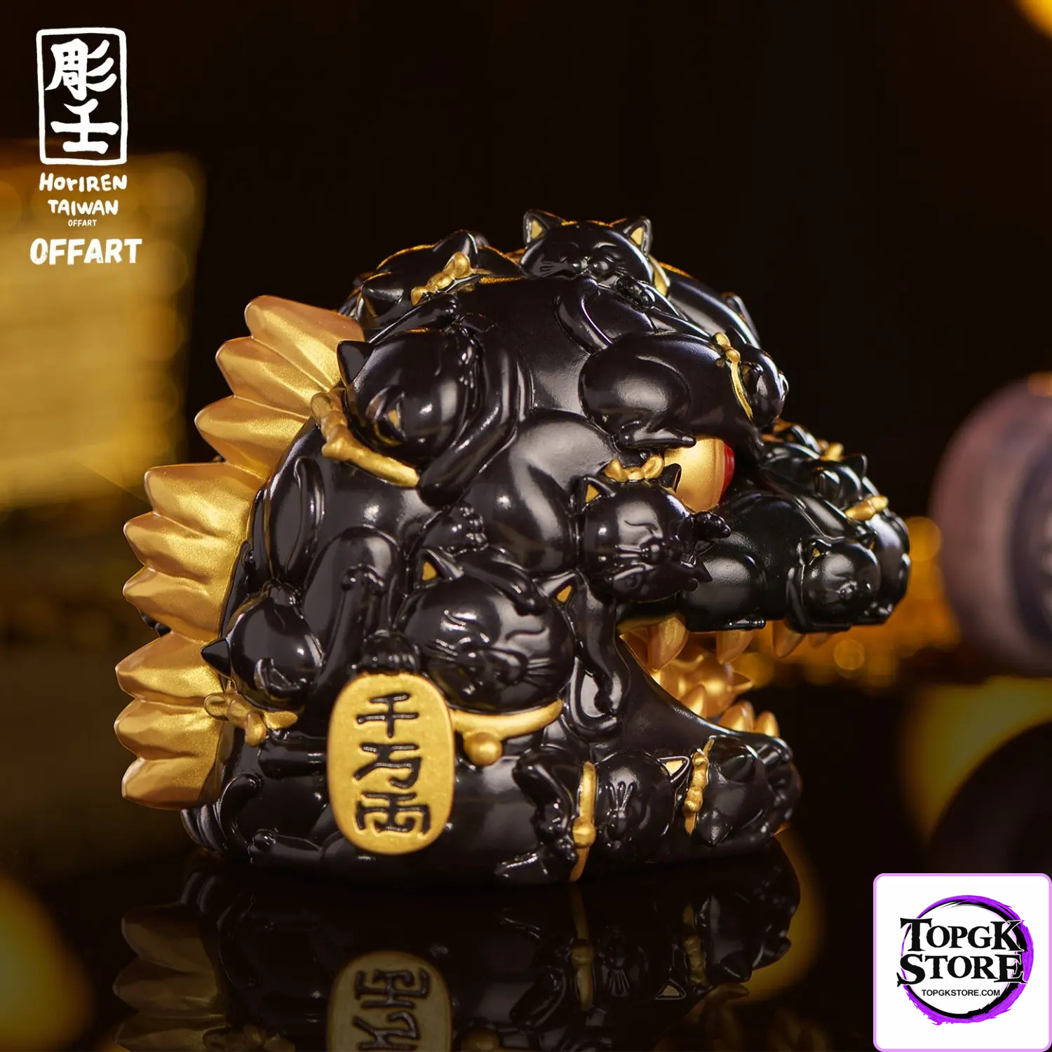 OFFART & A Ren – OFFART X Horiren Red Flame Hundred Cats Mini – Black Gold Bust (Licensed) - Photo 28 | TopGK