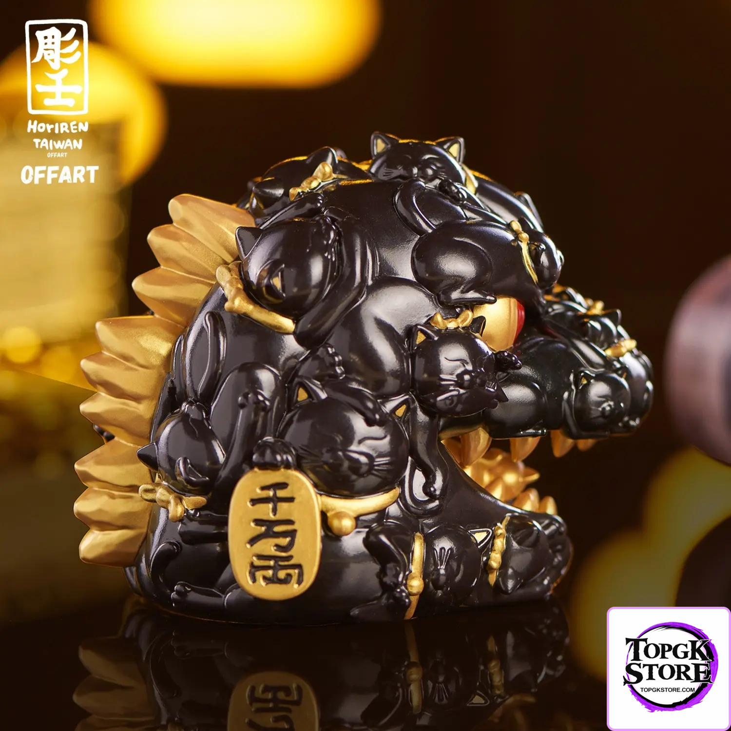 OFFART & A Ren – OFFART X Horiren Red Flame Hundred Cats Mini – Black Gold Bust (Licensed) - Photo 27 | TopGK