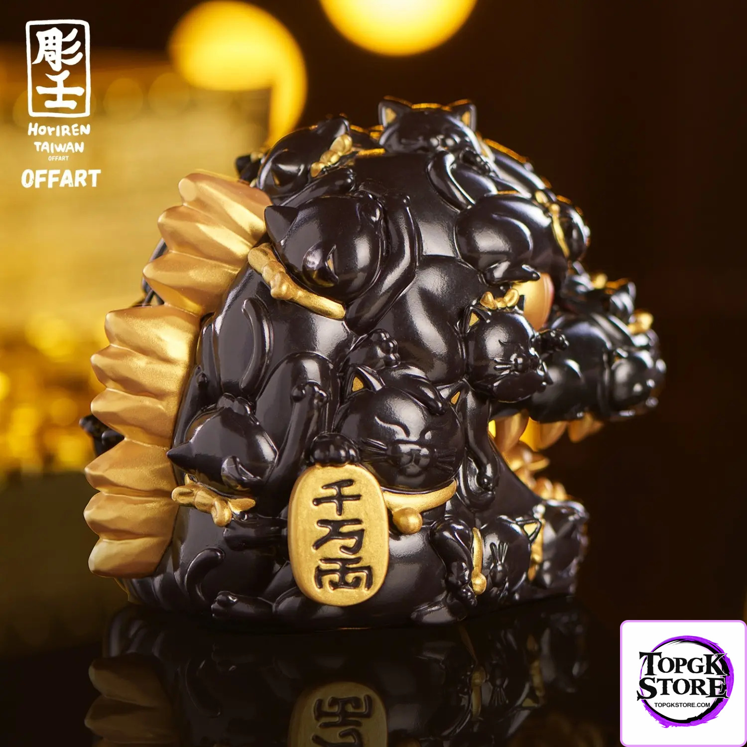 OFFART & A Ren – OFFART X Horiren Red Flame Hundred Cats Mini – Black Gold Bust (Licensed) - Photo 24 | TopGK