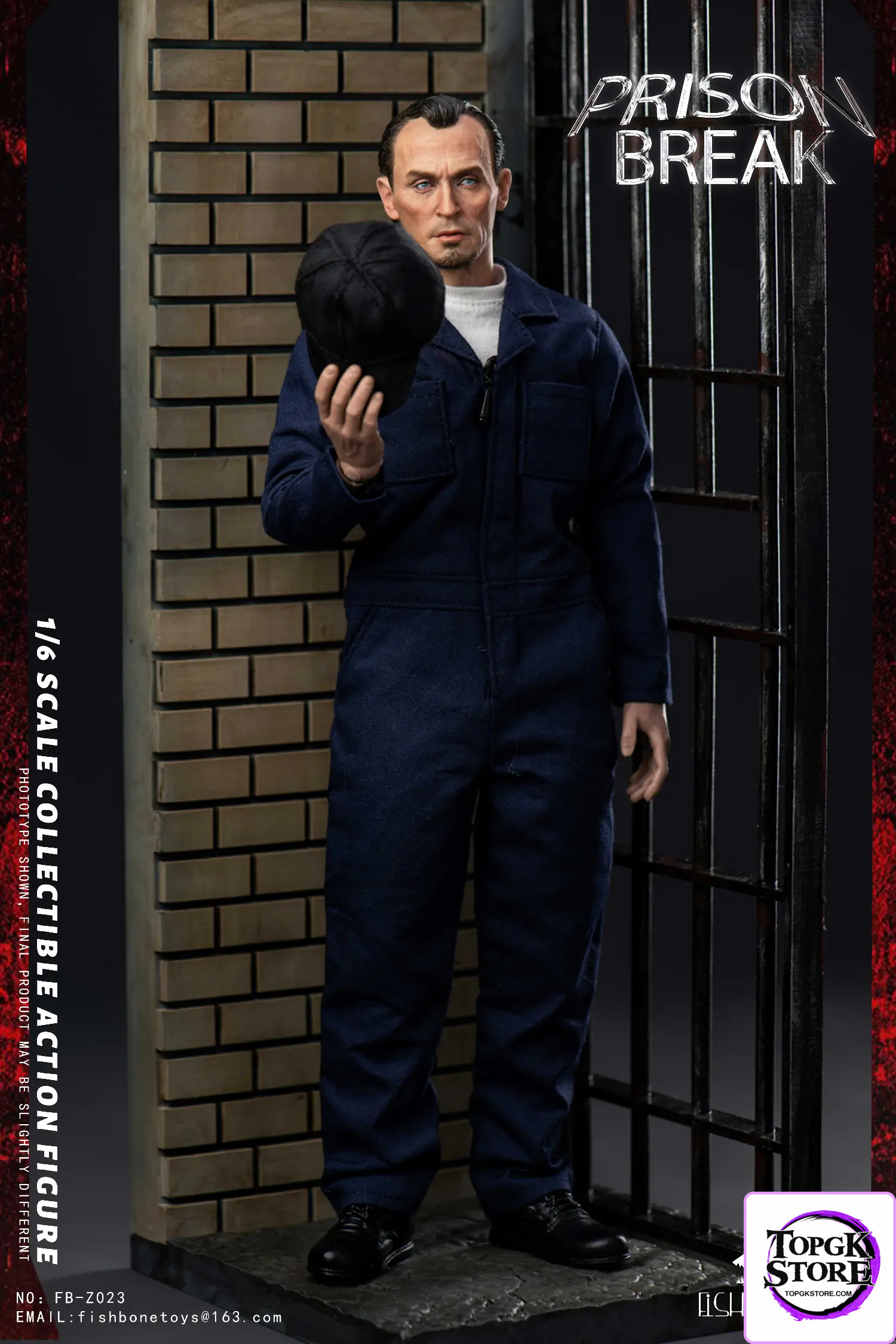 FISH BONETOYS – Prison Break Michael & tbag & Double set & Magnetic Opening and Closing Prison Scene 1/6 sc