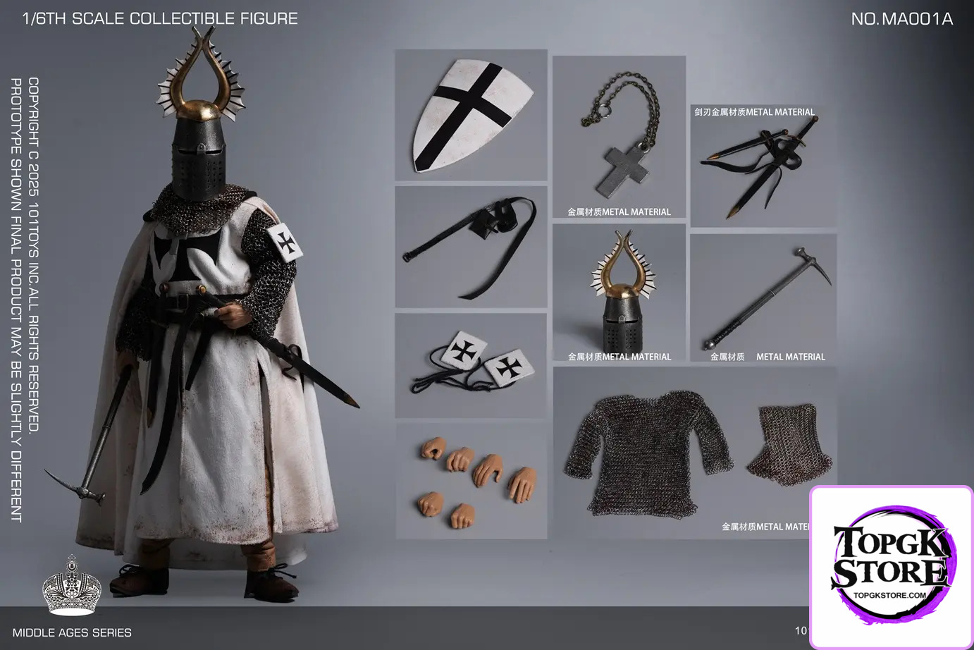 101TOYS & PP STUDIO – 1/6 Medieval Teutonic Commander Teutonic Knights Middle Ages Teutonic Grand Commandant MA001A