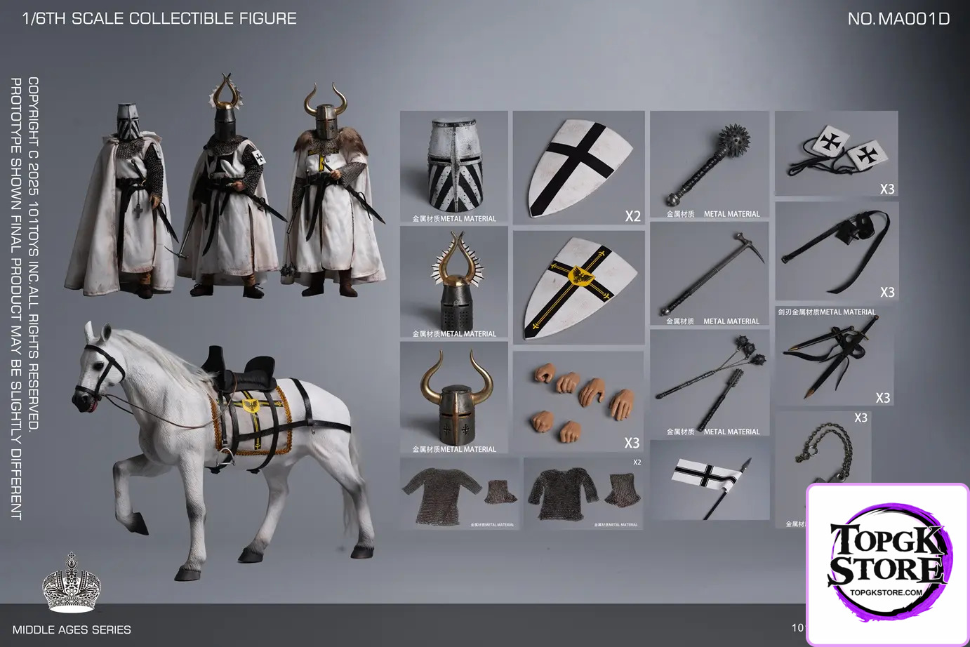 101TOYS & PP STUDIO – 1/6 Medieval Teutonic Commander Teutonic Knights Middle Ages Teutonic Grand Commandant MA001A