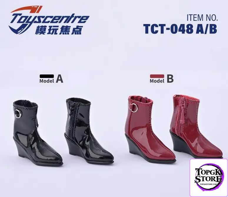 Toyscentre Studio – 1/6 Women’s wedge-heeled pointed high-heeled short boots 2 styles TCT-048 (Licensed) - Photo 