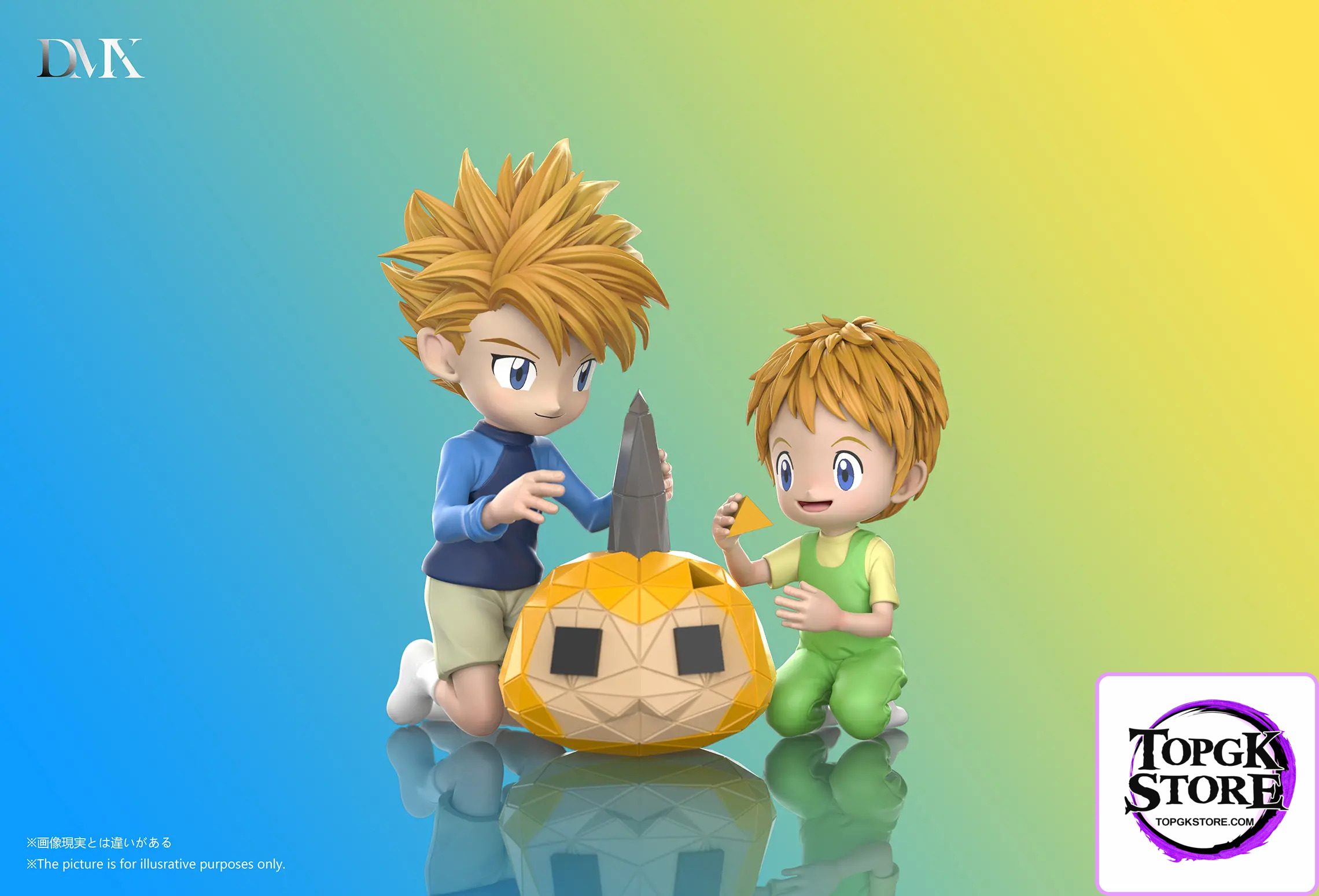 DMX Studio – Digimon Childhood Taichi & Hikari & Koromon Dolls Childhood Yamato & Takeru & Tunomon Buil