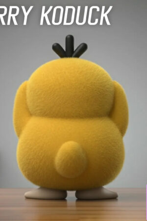 NINETY SEVEN Studio – Pokémon Platinum Silicone Flocked Psyduck - Photo 2 | TopGKStore