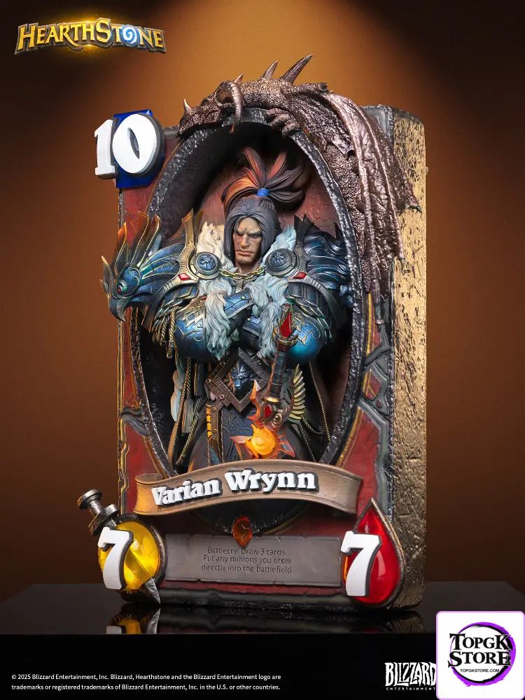 HEX Collectibles & Blizzard Entertainment – Hearthstone Varian Wrynn Legendary Card Art Statue HEXFRAME02 (Licensed