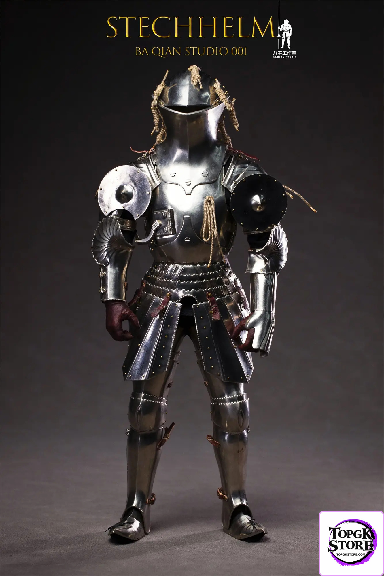 BA QIAN Studio – Original Medieval Knight Frog-mouth helm (white copper version) BQ-001 (Licensed) - Photo 8 | TopGKSto