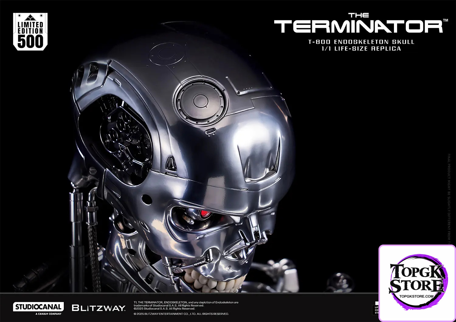 BLITZWAY – The Real 1/1 Life-size Replica T-800 Endoskeleton Skull BW-LS-40201 (Licensed) - Photo 2 | TopGKStore