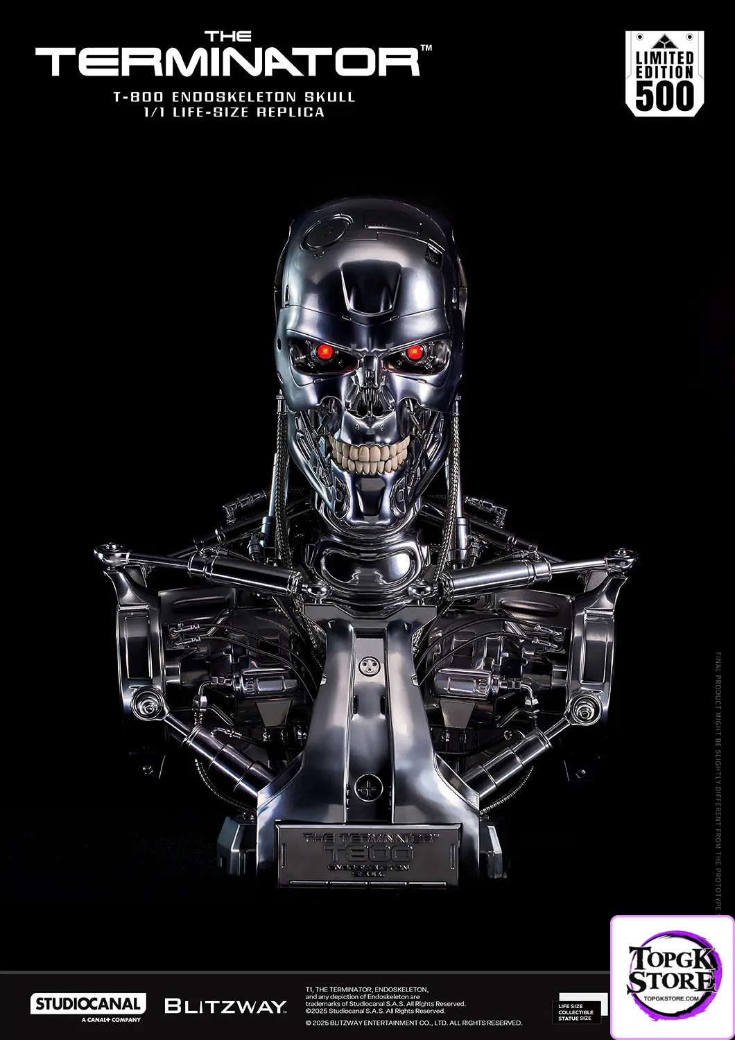 BLITZWAY – The Real 1/1 Life-size Replica T-800 Endoskeleton Skull BW-LS-40201 (Licensed) - Photo 1 | TopGKStore