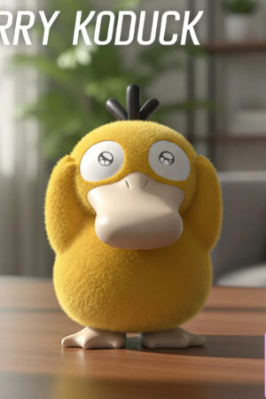 NINETY SEVEN Studio – Pokémon Platinum Silicone Flocked Psyduck - Photo 1 | TopGKStore