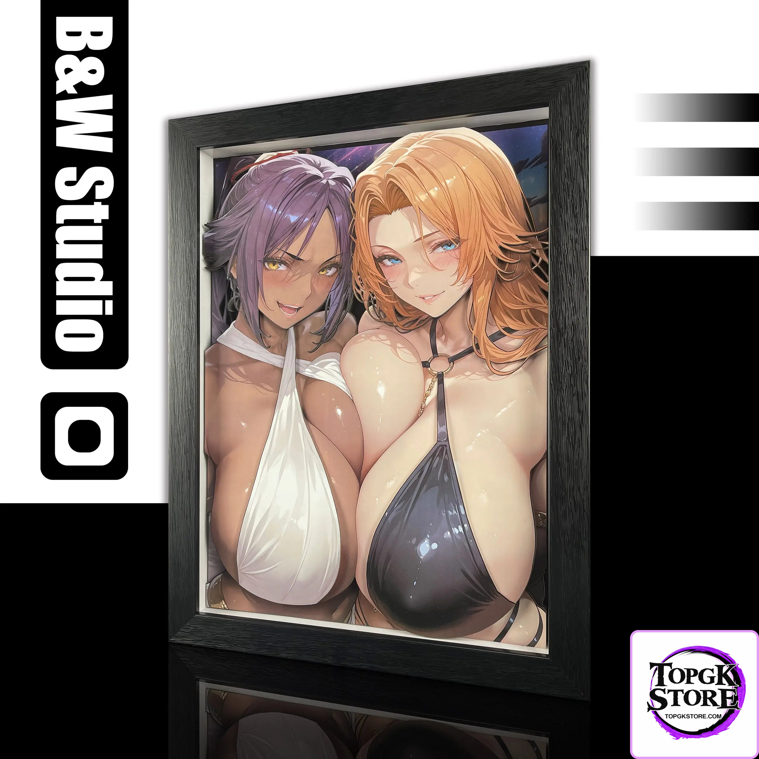 B&W Studio – BLEACH Shihouin Yoruichi & Matsumoto Rangiku 3D Decorative Painting - Photo 5 | TopGKStore