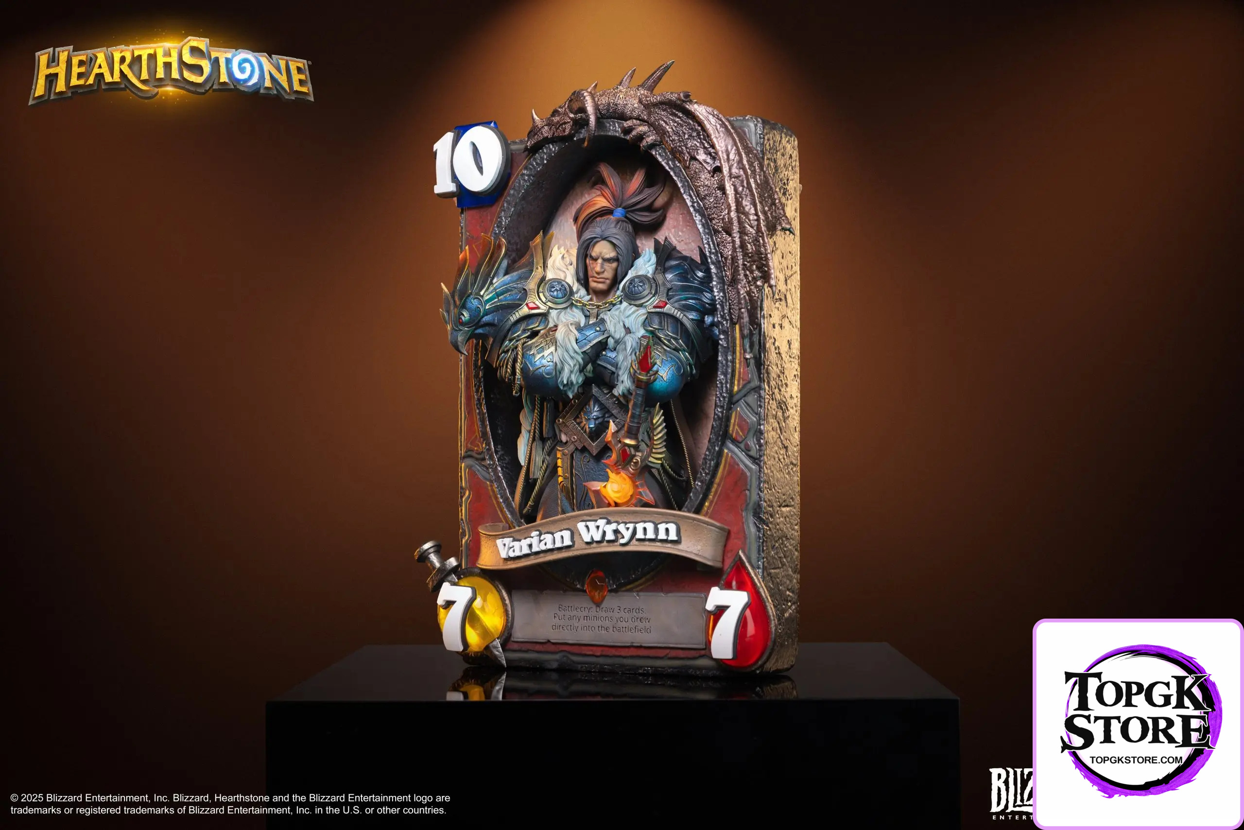 HEX Collectibles & Blizzard Entertainment – Hearthstone Varian Wrynn Legendary Card Art Statue HEXFRAME02 (Licensed