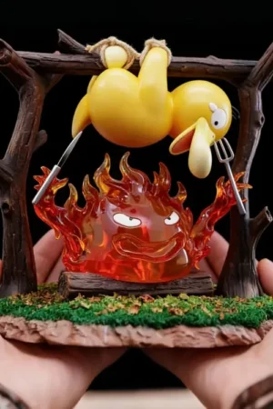 Lucky Studio X Long Miao Studio – Psyduck X Calcifer Pokémon X Howl’s Moving Castle - Photo 1 | TopGKStore