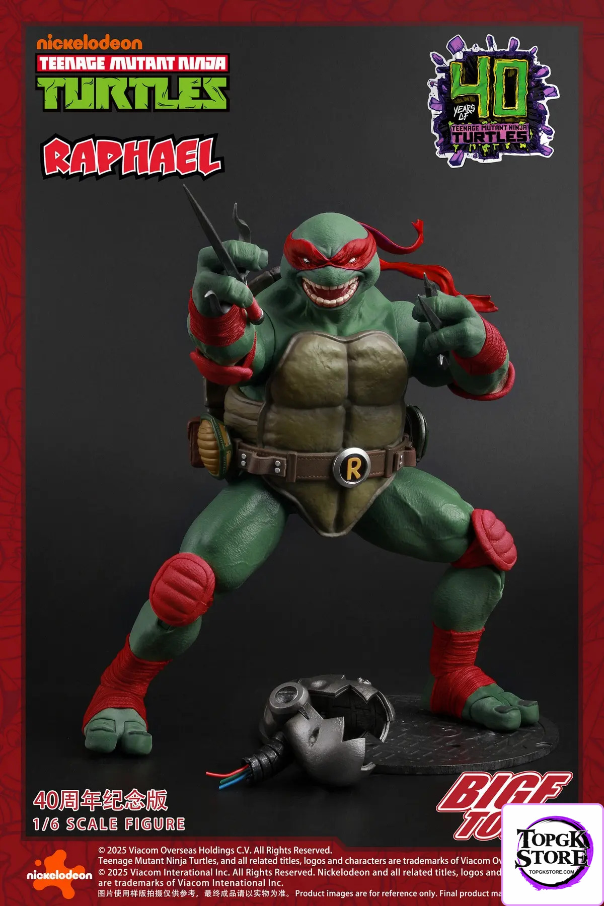 BIGFTOYS – BIGF-002 TNMT Raphael 40th Anniversary Edition 1/6 Scale Action Figure (Licensed) - Photo 3 | TopGKStore