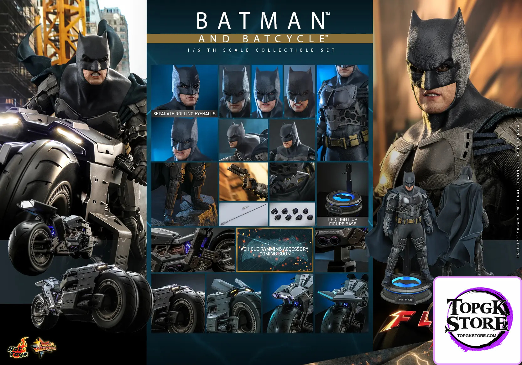 Hottoys – The Flash – Batman and Batcycle – 1/6th Scale MMS703 MMS704 MMS705 (Licensed) - Photo 29 | TopGKS