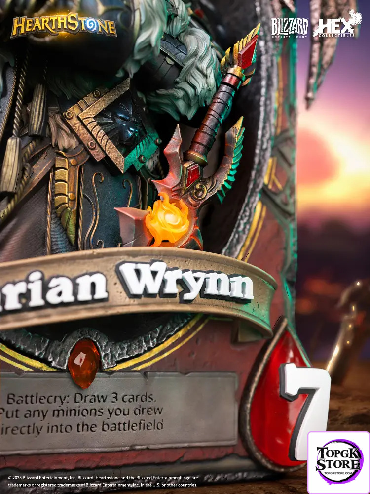 HEX Collectibles & Blizzard Entertainment – Hearthstone Varian Wrynn Legendary Card Art Statue HEXFRAME02 (Licensed