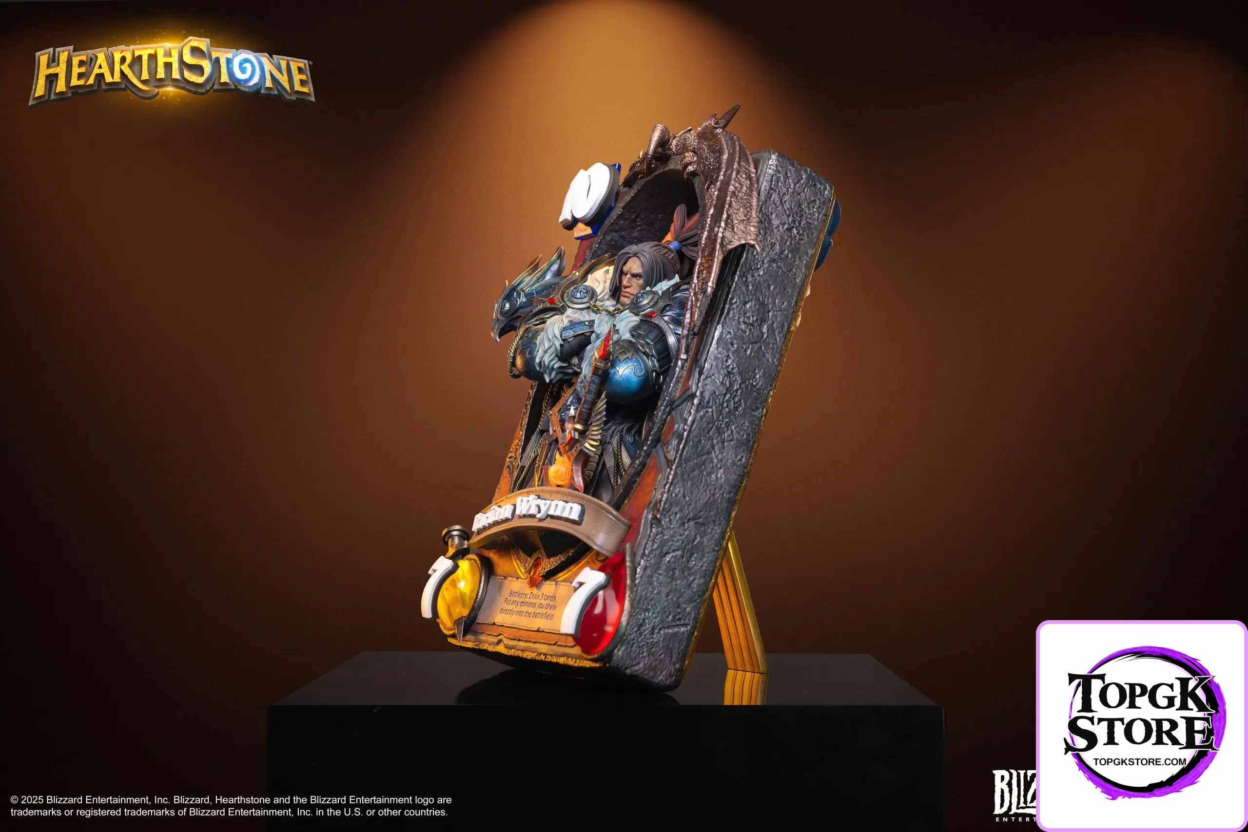 HEX Collectibles & Blizzard Entertainment – Hearthstone Varian Wrynn Legendary Card Art Statue HEXFRAME02 (Licensed