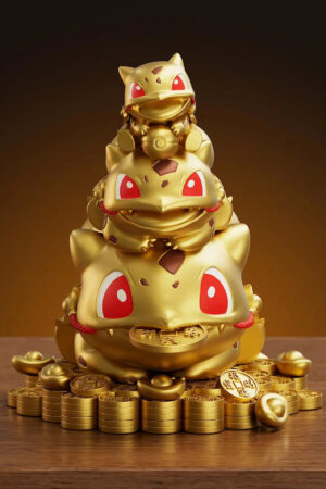 Jin Yun Studio  – Pokémon Golden Toad Bulbasaur Wealth-Attracting Fun Ornament - Photo 2 | TopGKStore