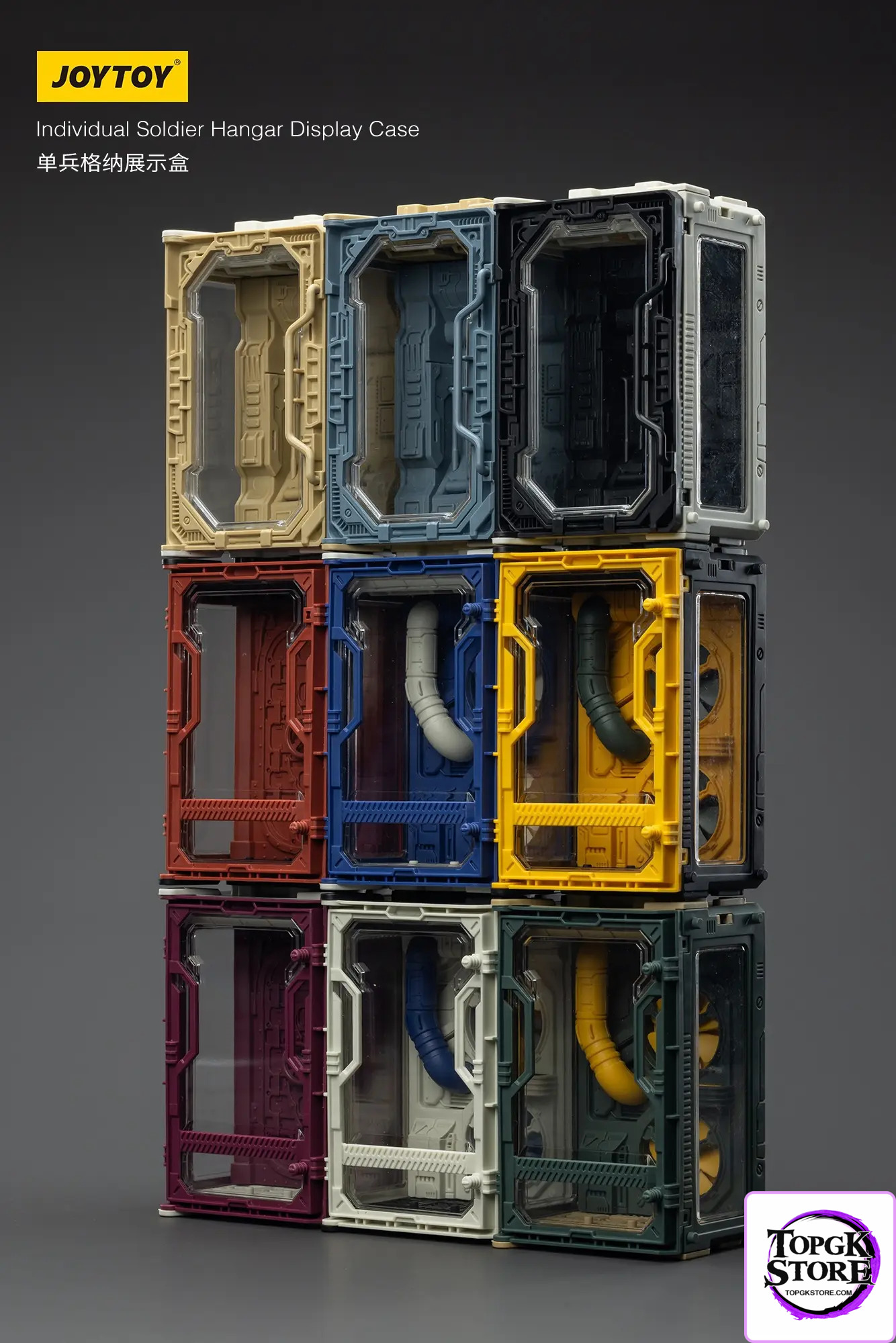 JOYTOY – Individual Soldier Hangar Display Case – Blazing Red & Stellar Purple & Abyssal Blue A B C (Lice