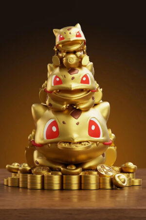 Jin Yun Studio  – Pokémon Golden Toad Bulbasaur Wealth-Attracting Fun Ornament - Photo 1 | TopGKStore