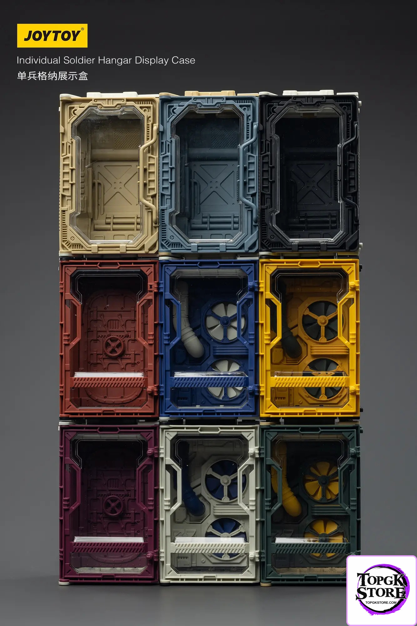JOYTOY – Individual Soldier Hangar Display Case – Blazing Red & Stellar Purple & Abyssal Blue A B C (Lice