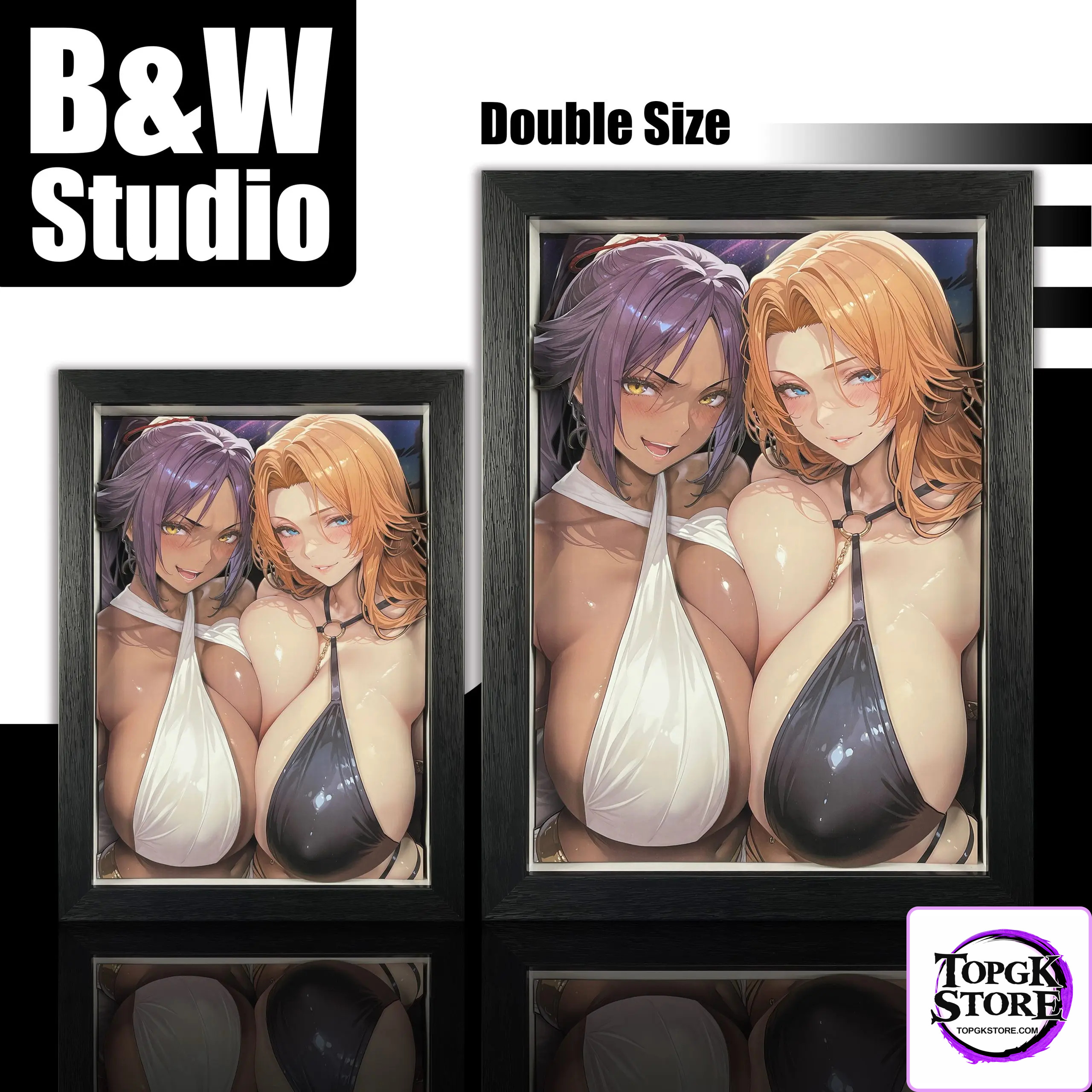 B&W Studio – BLEACH Shihouin Yoruichi & Matsumoto Rangiku 3D Decorative Painting - Photo 2 | TopGKStore