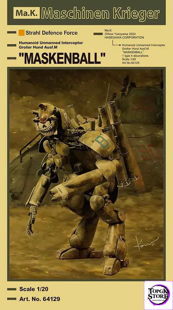 Hasegawa – 1/20 Humanoid Unmanned Interceptor Grosser Hund Ausf.M “Masquerade” Plastic Model (Licensed) - P