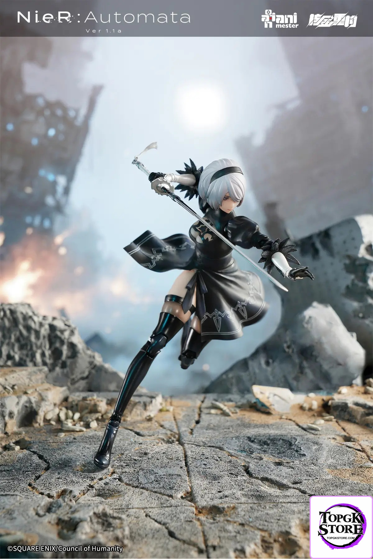 AniMester X Nuclear Gold Reconstruction – YoRHa No.2 Type B – 1/9 Scale Action Figure (Licensed) - Photo 21 | Top