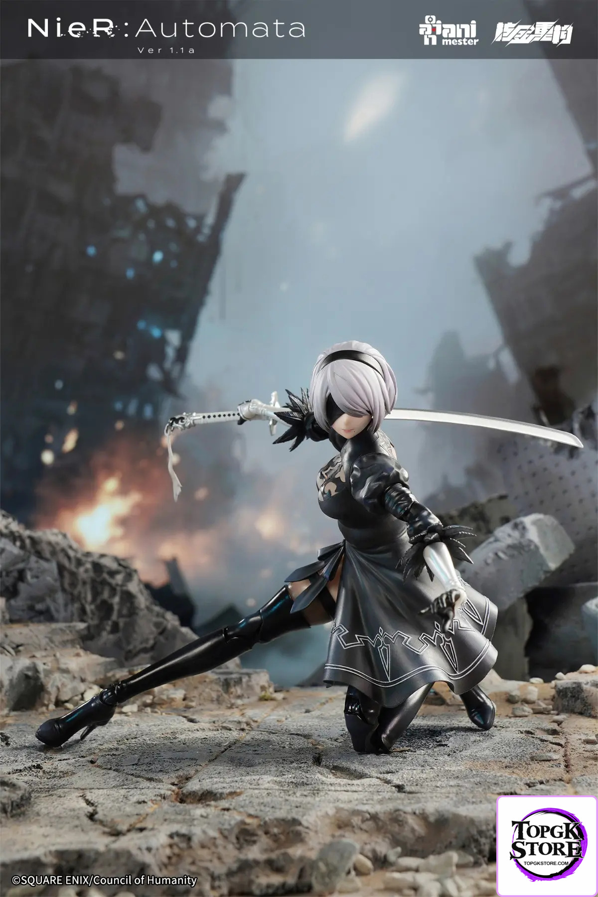 AniMester X Nuclear Gold Reconstruction – YoRHa No.2 Type B – 1/9 Scale Action Figure (Licensed) - Photo 24 | Top